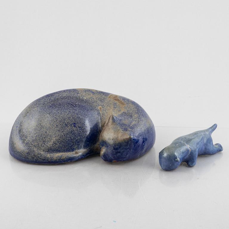 Ulla Kraitz, two stoneware sculptures, own studio, Fogdarp.