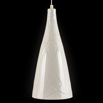 TAKLAMPA, porslin, Carl Harry Stålhane, Rörstrand, 1900-talets mitt.