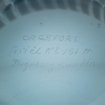 Ingeborg Lundin, skål, glas, "Ariel" for Orrefors, signerad.