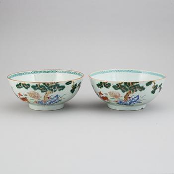 A pair of famille rose bowls, Qing dynasty, Qianlong (1736-95).