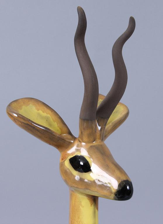 FIGURIN, glaserad keramik, Vicke Lindstrand, Upsala-Ekeby, sign.