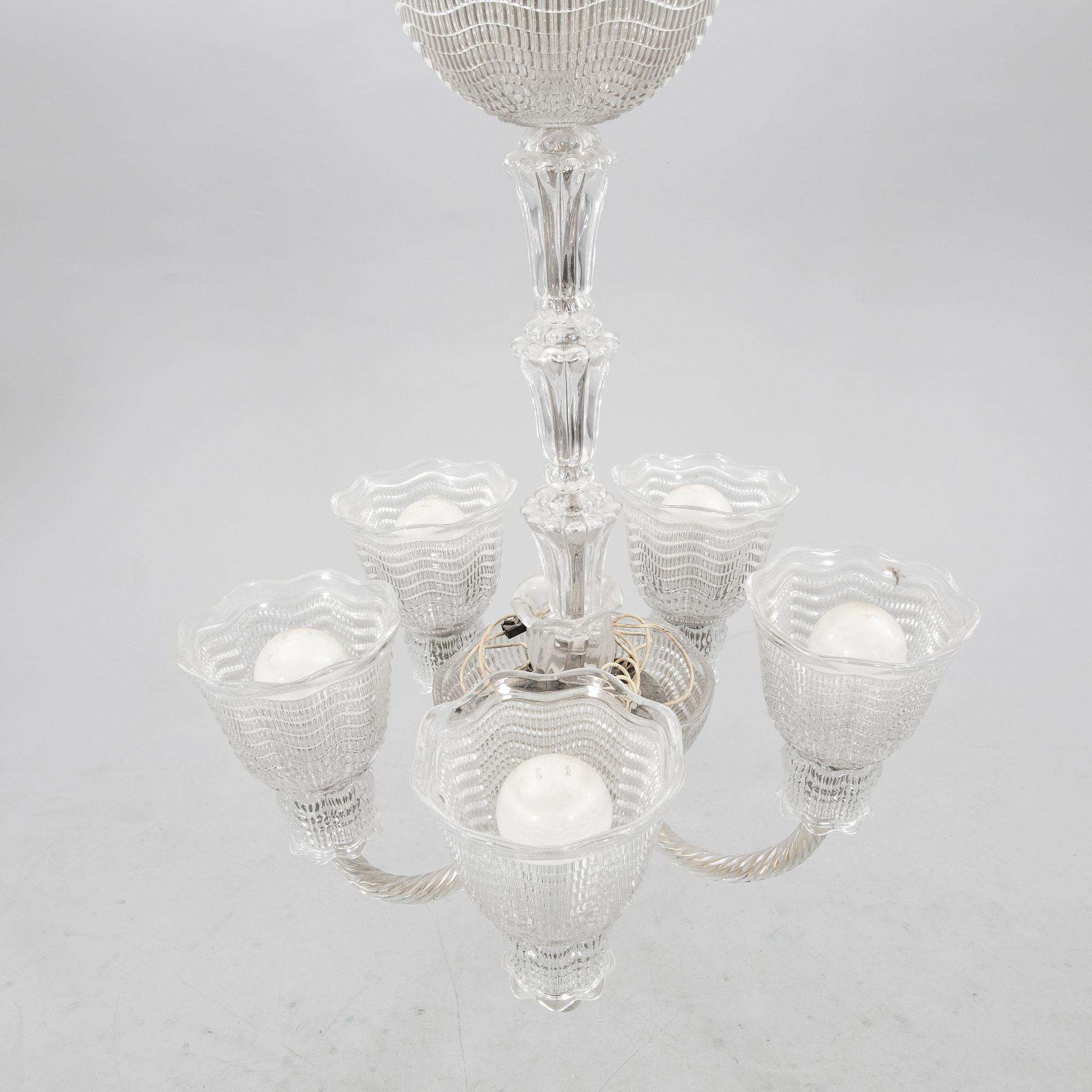 Fritz Kurz, ceiling lamp "KD 1000 1" by Orrefors, mid/second half of the 20th century.