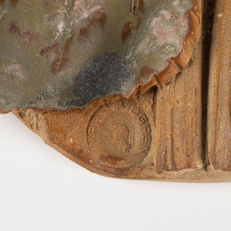 Tyra Lundgren, a stoneware relief, Sweden 1940's.