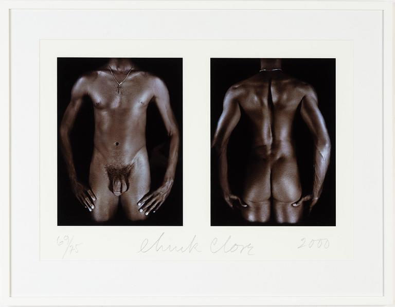 Chuck Close, photograph signed and numbered 69/75.