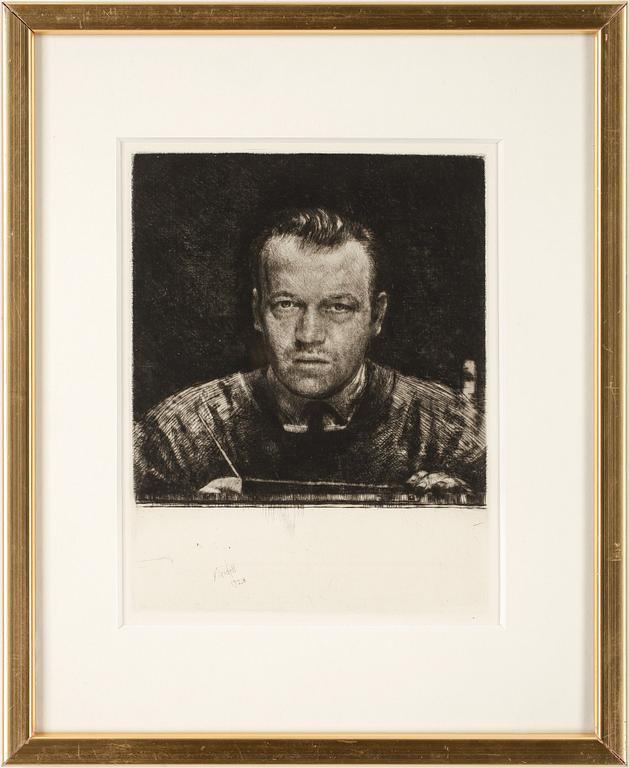 AXEL FRIDELL, etsning, signerad och daterad 1928 i plåten.