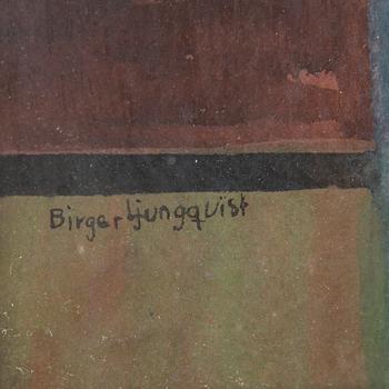 BIRGER LJUNGQUIST, akvarell och blyerts, signerad Birger Ljungqvist samt med dedikation.