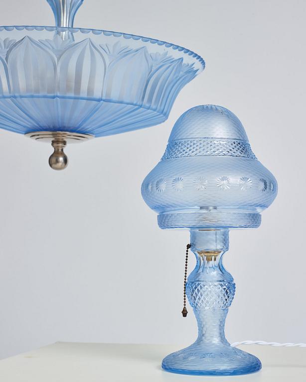 Orrefors, possibly, a glass table lamp, 1920-30s.