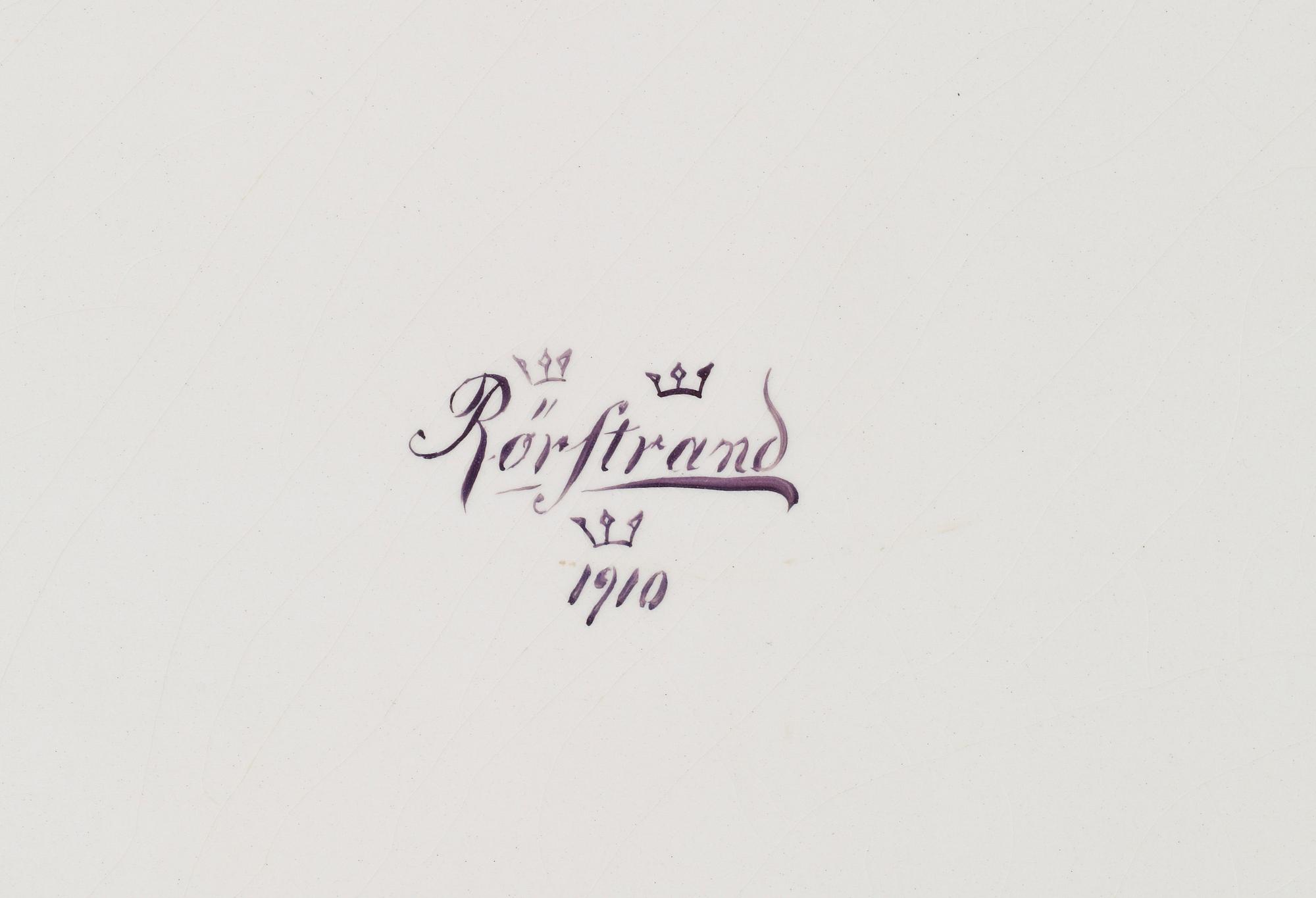 BRICKBORD, rokokostil, Rörstrand, brickan daterad 1910.