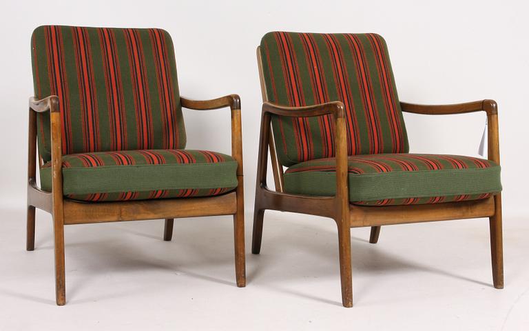 KARMSTOLAR, ett par, Peter Hvidt & Orla Mølgaard Nielsen, France & Daverkosen, Danmark, 1960-tal.