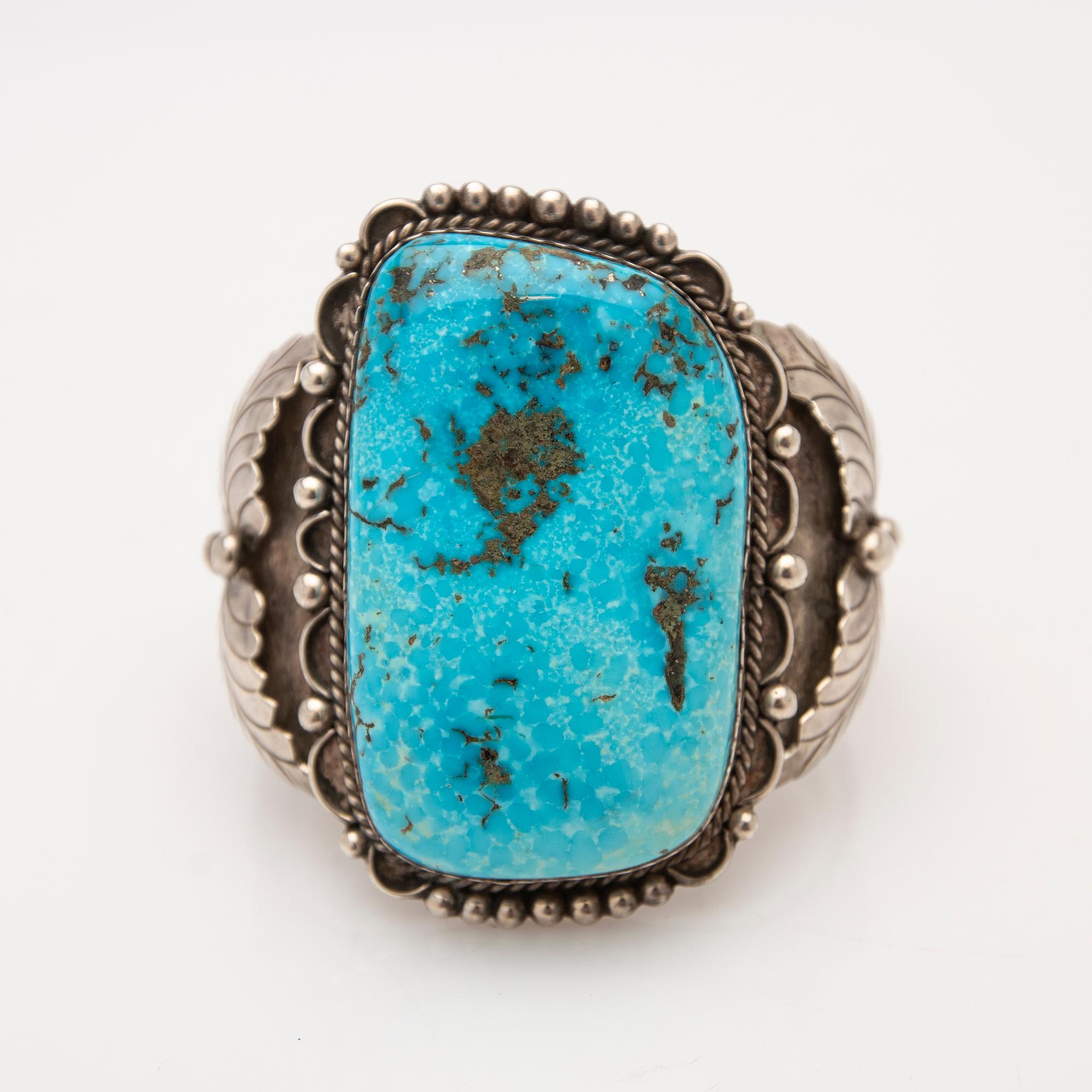 Bracelet, silver set with turquoise.