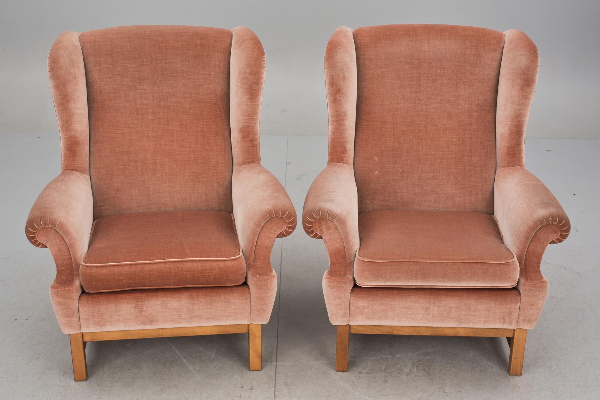 FÅTÖLJER, ett par, "modell 3543 Oxford", Svenskt Tenn.