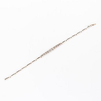A ca 14K gold/silver bracelet, with diamonds total approx 0.92 ct, Moscow 1927-46.