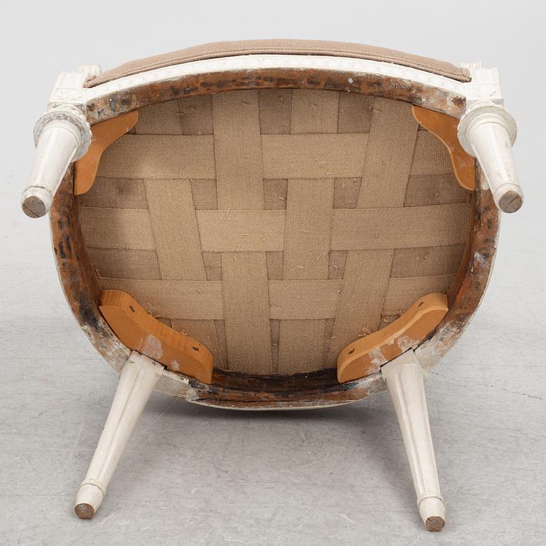 Johannes Andersson, karmstolar, ett par, sengustavianska, Lindome, omkring 1800.