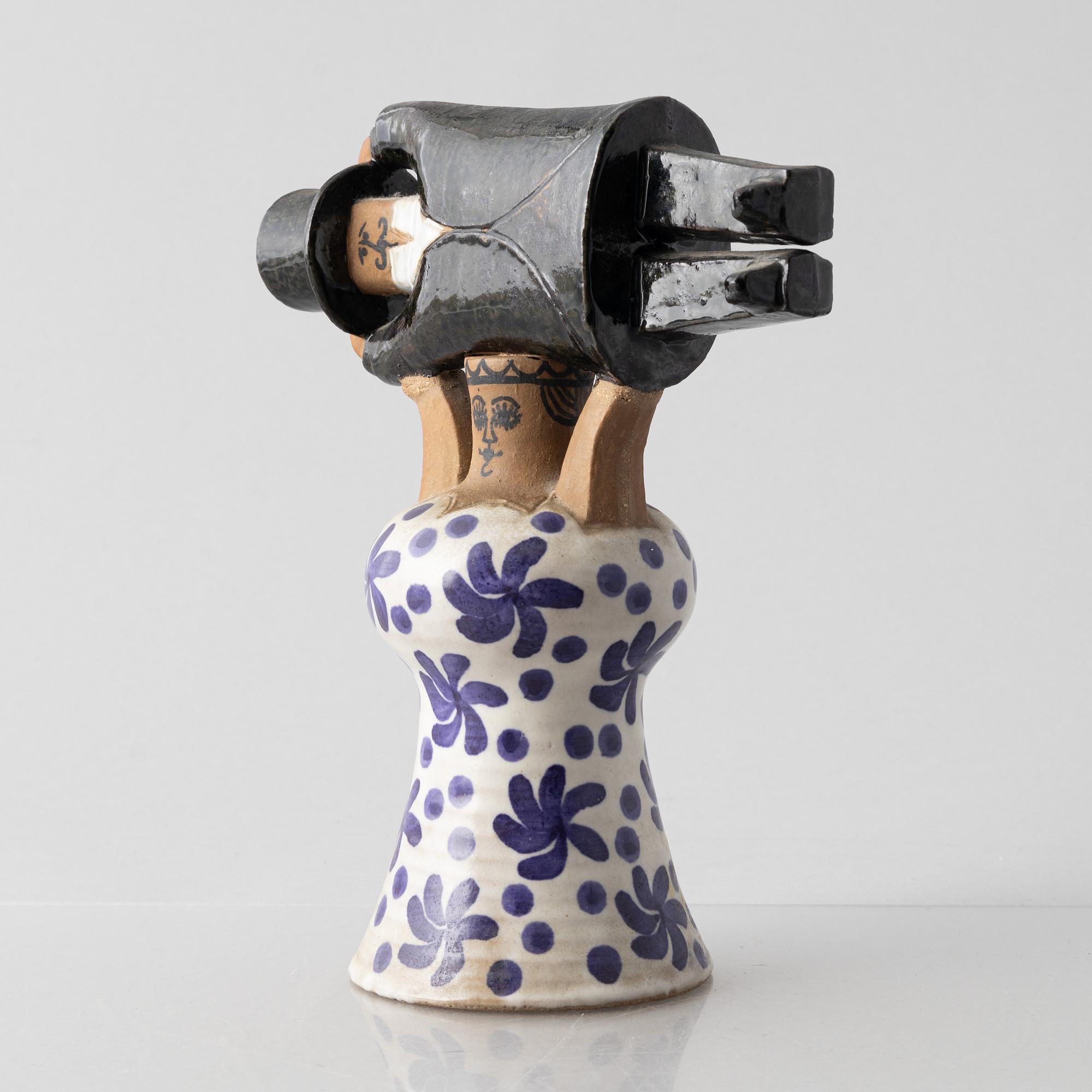 Lisa Larson, figurin, stengods, "Samhällsdebatten", Gustavsberg.