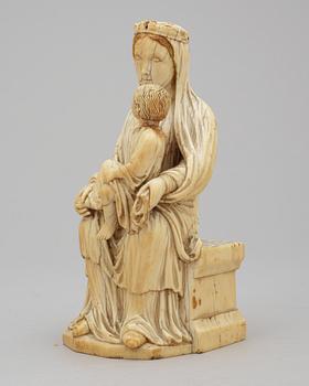 Virgin and Child, a French Gothic ivory statuette, second half of the 13th century.