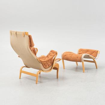 Bruno Mathsson, fåtölj med fotpall, "Pernilla",  Dux.