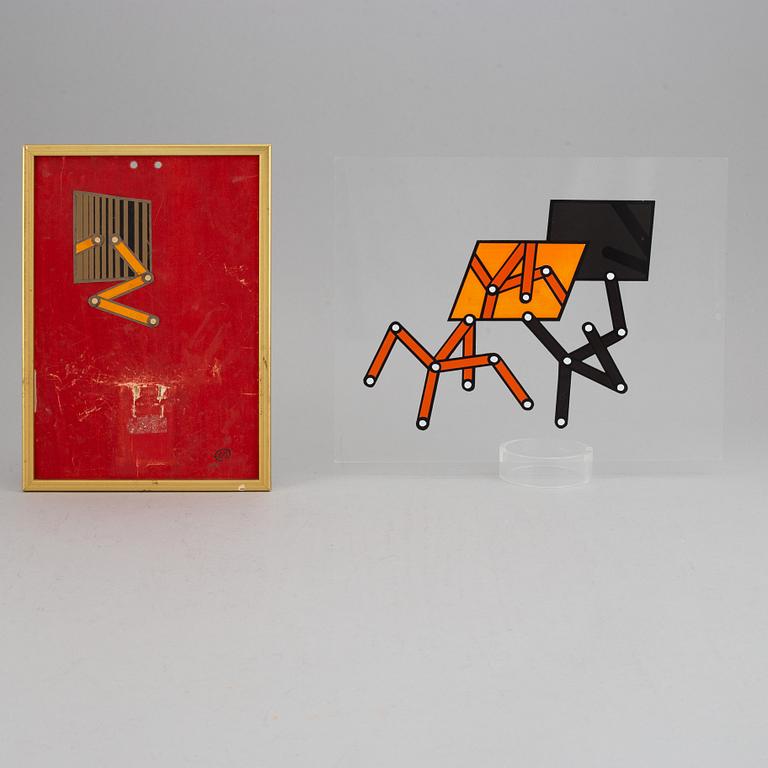 LENNART RODHE, multipel i plexi signerad 6/10 samt blandteknik, signerad.
