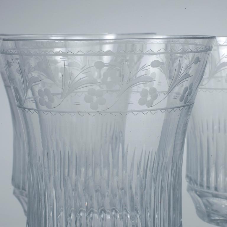 RÖDVINSGLAS, 6 st, 1800-tal.