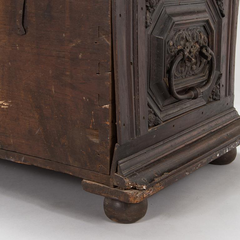 An oak chest dated 1761, Germany.