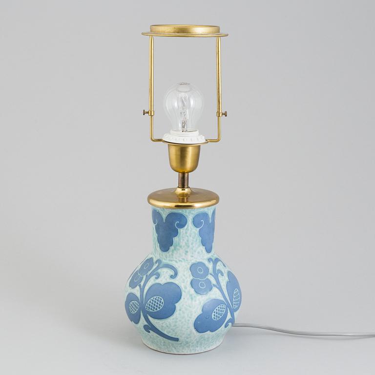 A 'Sgraffito' table light by Josef Ekberg for Gustavsberg, signed and dated 1921.