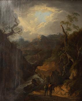 Benjamin Barker, Attributed to, Mountain Landscape with Conversing Figures.