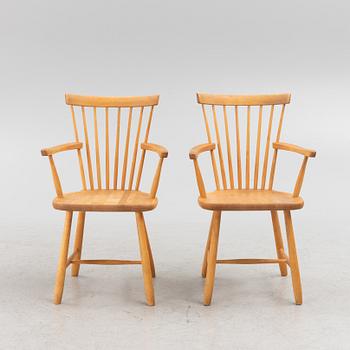 Carl Malmsten, six 'Lilla Åland' chairs, Stolab, 1990-92. Dining table, Stolab, 1989.