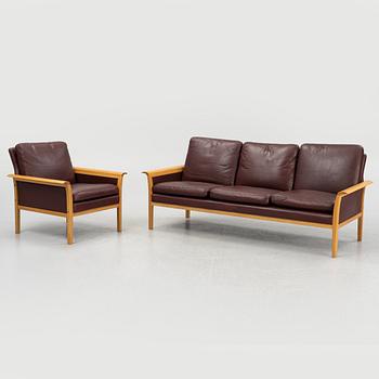 Fredrik Kayser, a sofa and armchair, Vatne Möbler, Norway, second half of the 20th century.