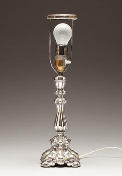 BORDSLAMPA, nysilver. Barockstil. 1900-tal.