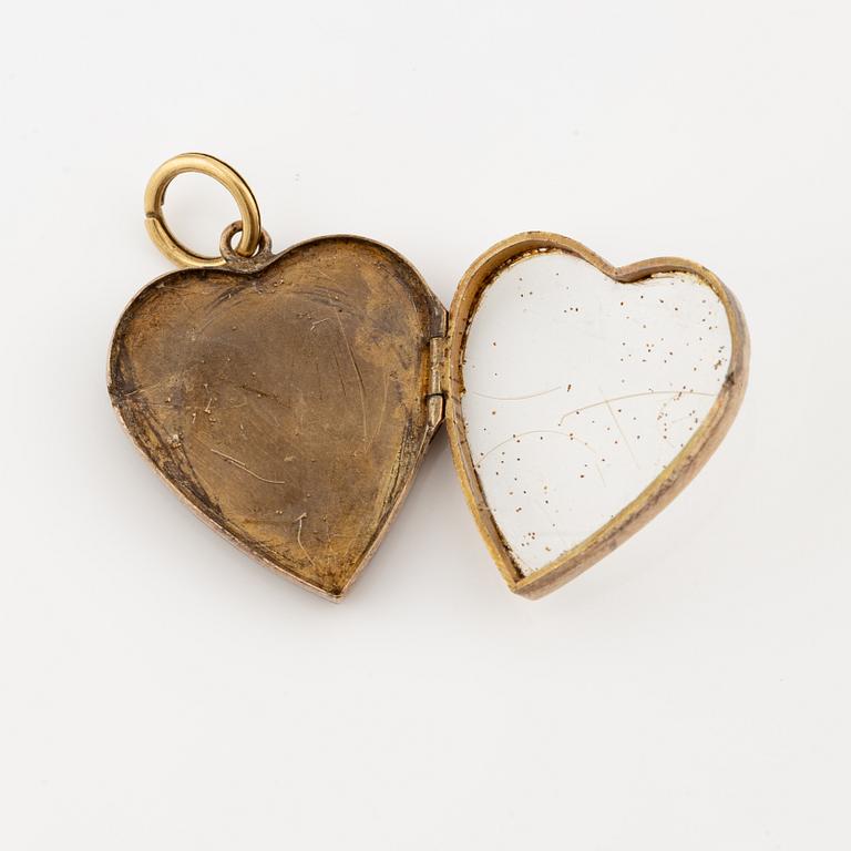 Pendant, brooch, and salt cellar, 18th - 19th century.