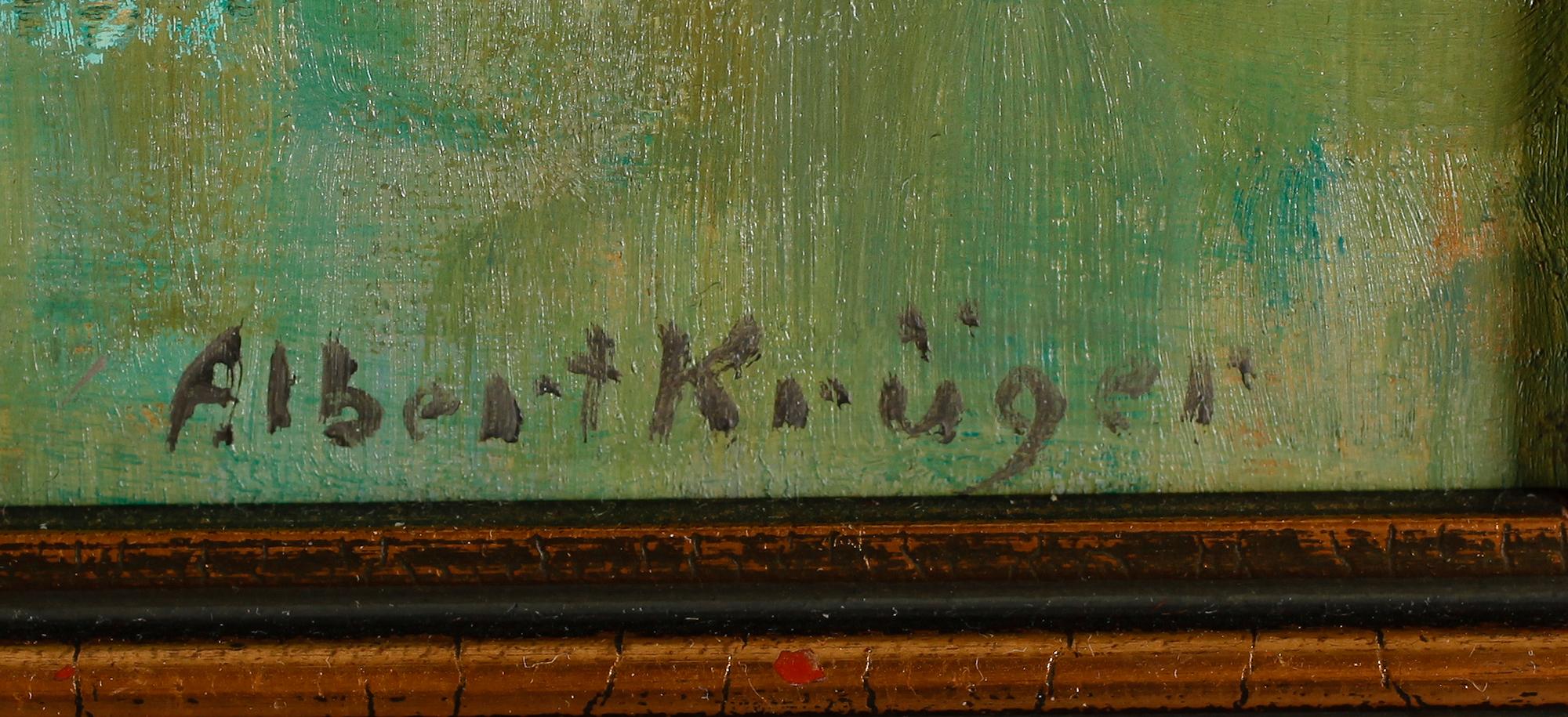 ALBERT KRÜGER, olja på pannå, signerad.