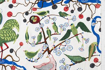 Josef Frank, a 'Gröna fåglar' curtain, Firma Svenskt Tenn.