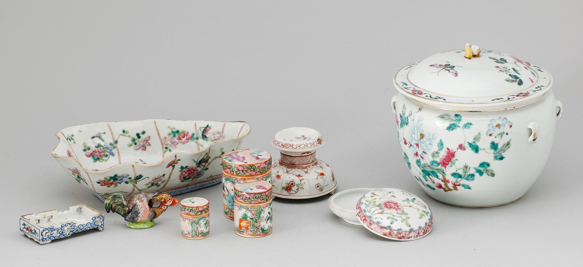 PARTI PORSLIN, 6 delar, Kina 1800-1900-tal.