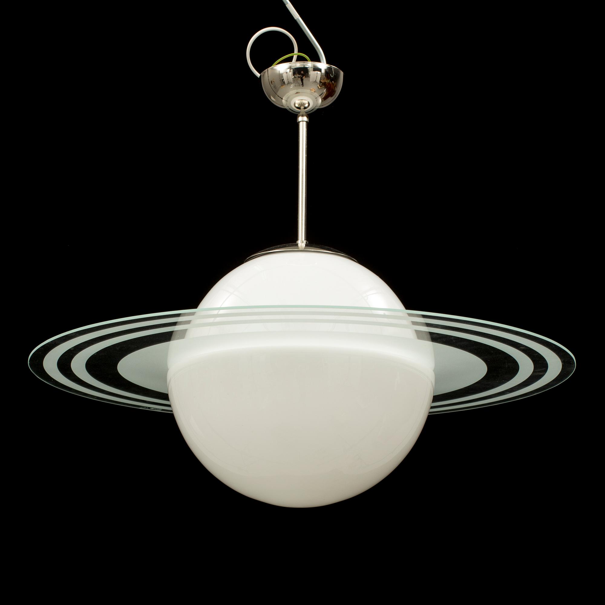 TAKLAMPA, Saturnusmodell, 1900-talets mitt. Höjd 50 cm.