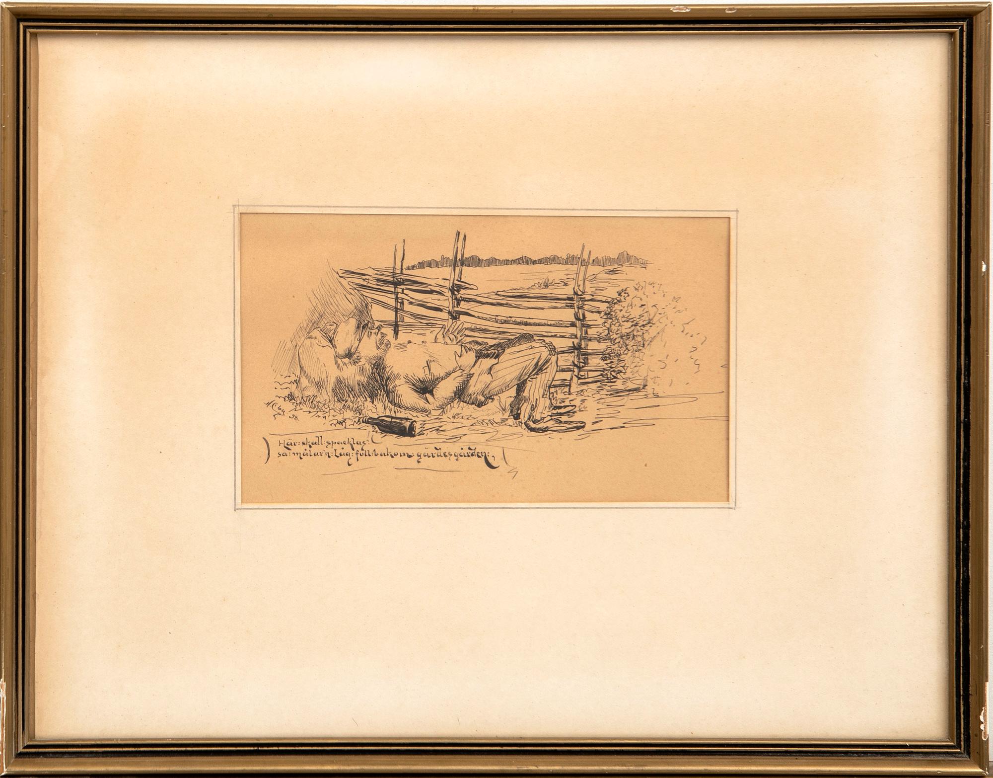 Hugo Carlberg, a set of two signed drawings one dated 98.