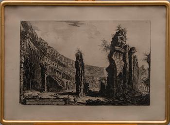 GIOVANNI BATTISTA PIRANESI, efter, etsning, stämplad Regia Calcografia di Roma, 1800-talets slut.