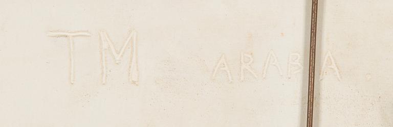 Toini Muona, a stoneware relief for Arabia, signed TM Arabia.