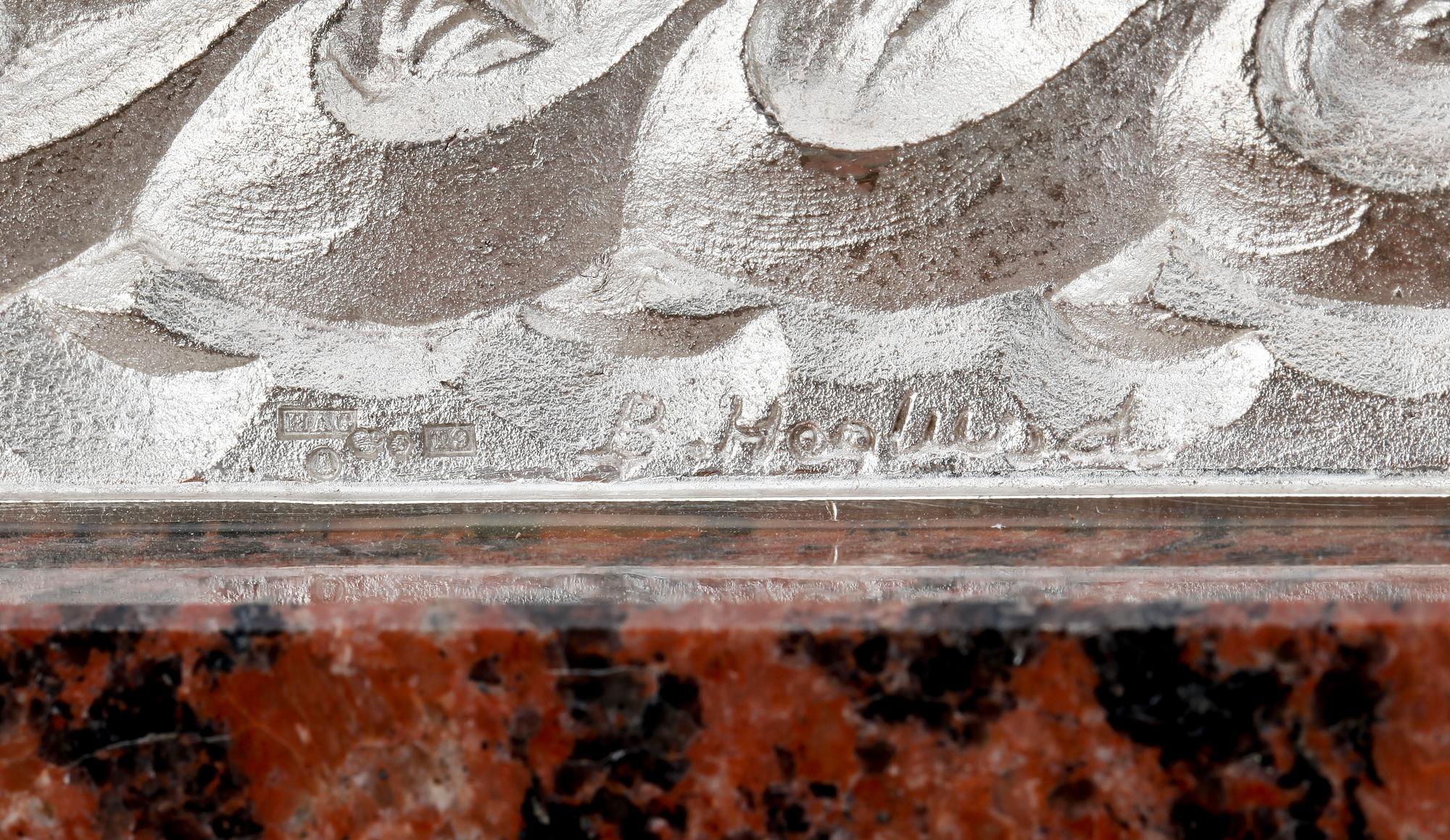 PLAKETT/SKULPTUR, silver, Birger Haglund, Stockholm, 1969.