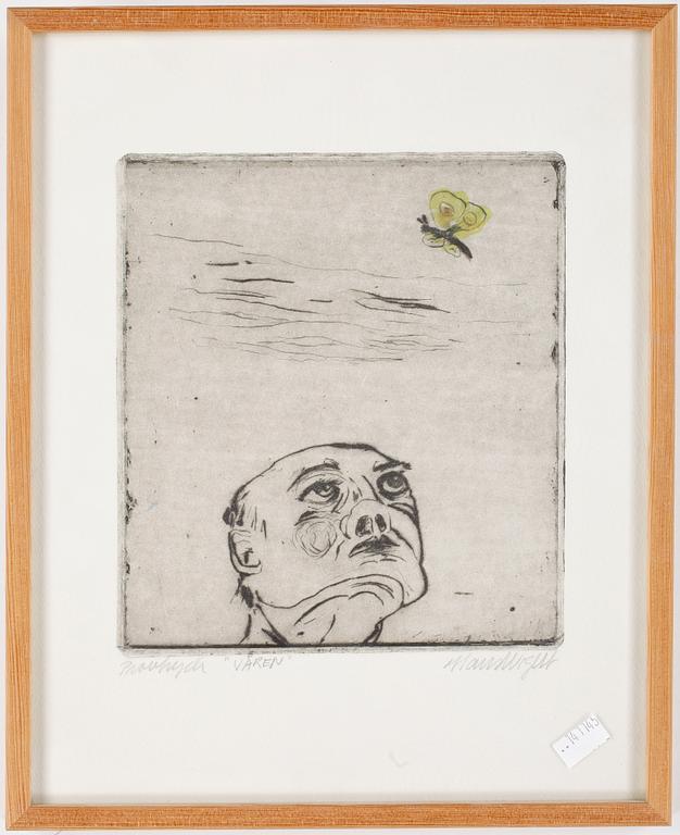 HANS WIGERT, etsning, provtryck. Signerad.