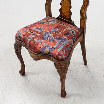 A Rococo chair, England/Holland, 18th century.