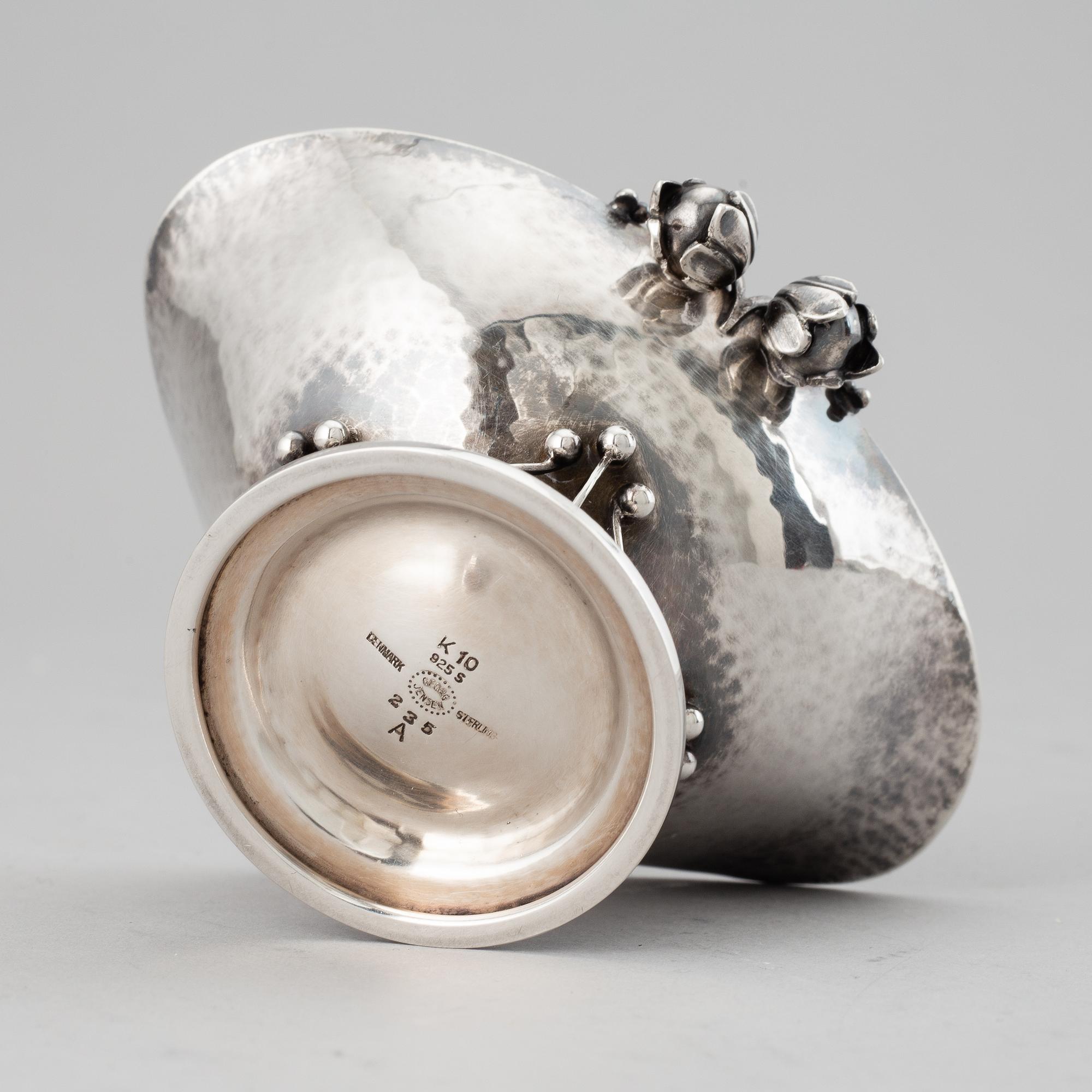 JOHAN ROHDE, a model 235A sterling silver salt cellar, Georg Jensen, Denmark.