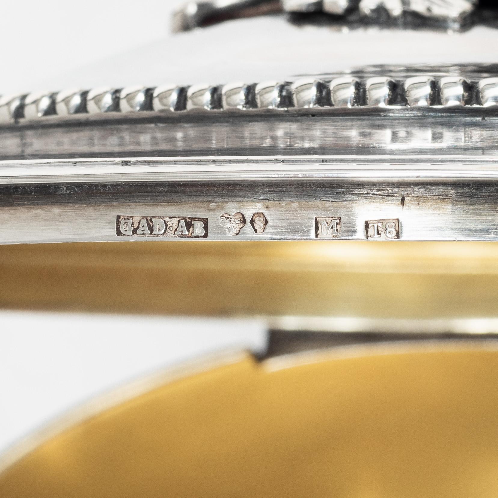 A Swedish parcel gilt silver sugar box, mark of GA Dahlgren, Malmö 1945.