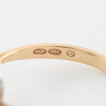 RING, med smaragd samt åttkantslipade diamanter, importstämplad.