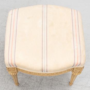 A Gustavian stool by Johan Lindgren (active in Stockholm, Sweden, 1770-1800).