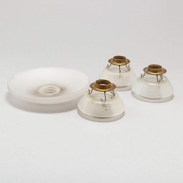 POUL HENNINGSEN, reservdelar till PH-lampor, 3+3+3 glasskärmar samt hållare, Louis Poulsen, troligen 1900-talets förra.