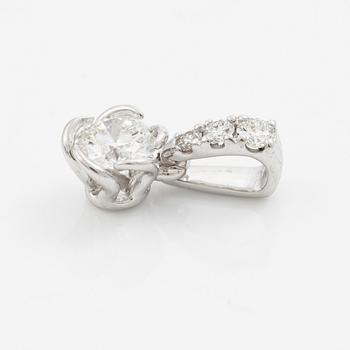 Pendant in 18K white gold with brilliant-cut diamond,