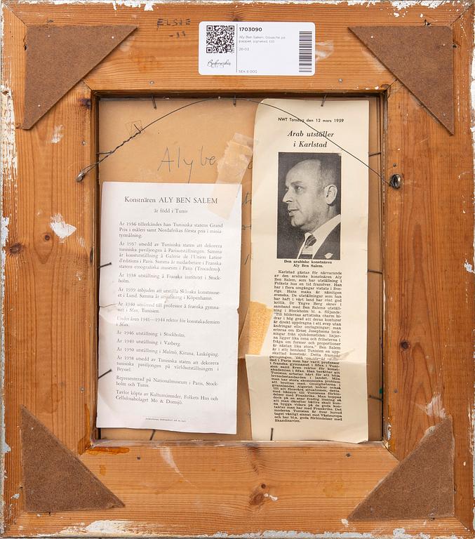 Aly Ben Salem, Gouache på papper, signerad.