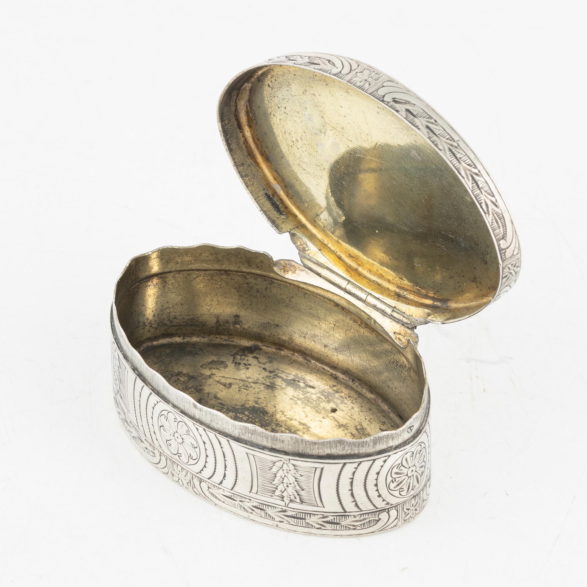 A Swedish Silver Snuff Box, around 1780, probably the mark of Petter Norlin, Malmö.