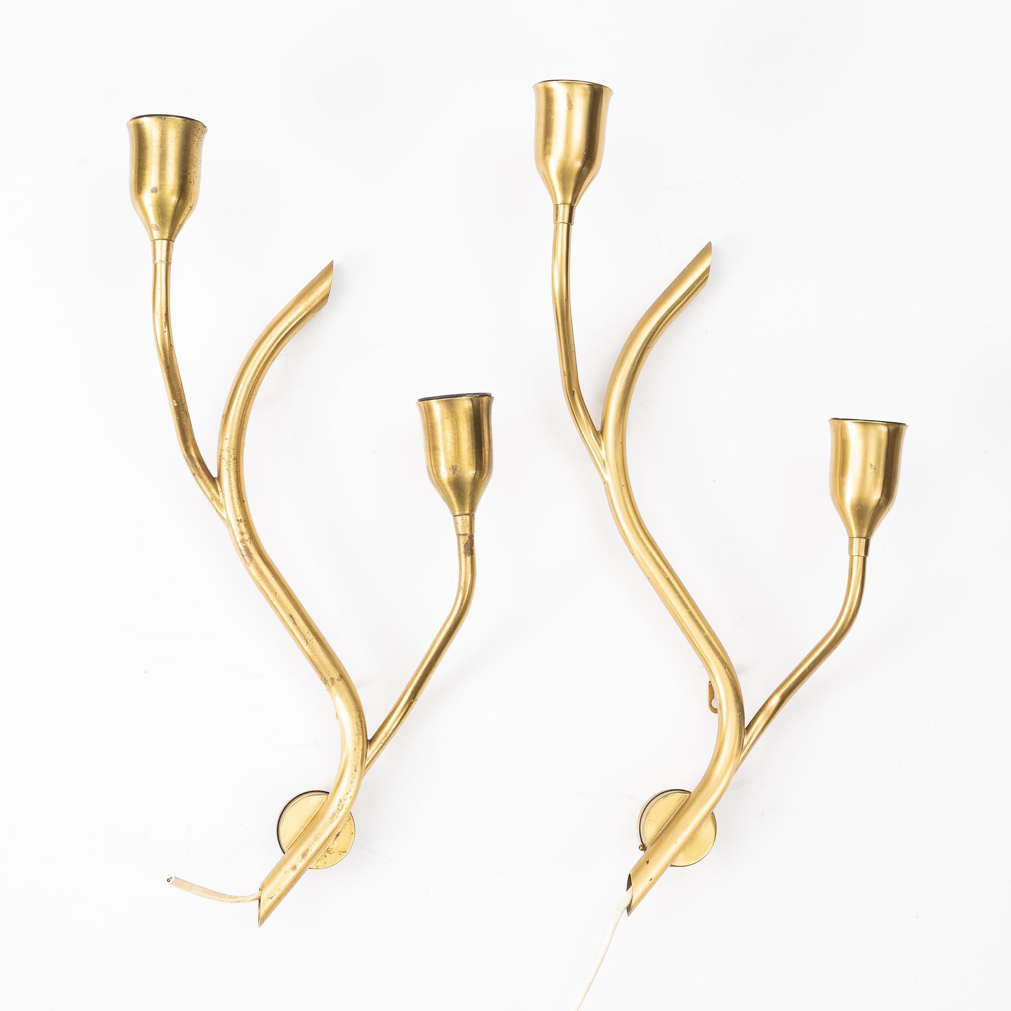 A pair of wall lamps, Astra, Norway, 1940s/50s.