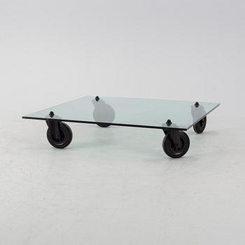 Gae Aulenti, a 'Tavolo con Ruote' coffee table, Fontana Arte, Italy, 1980s.