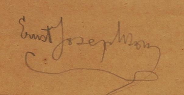 ERNST JOSEPHSON, teckning i blyerts. Sign.